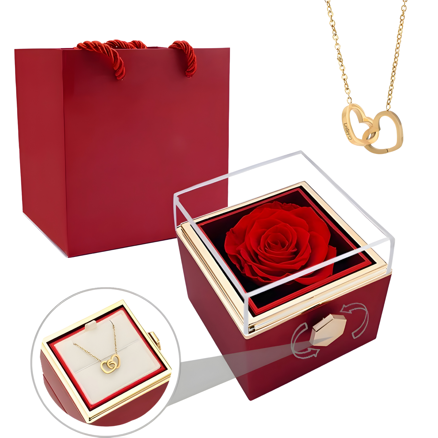 Rosa eterna con collar