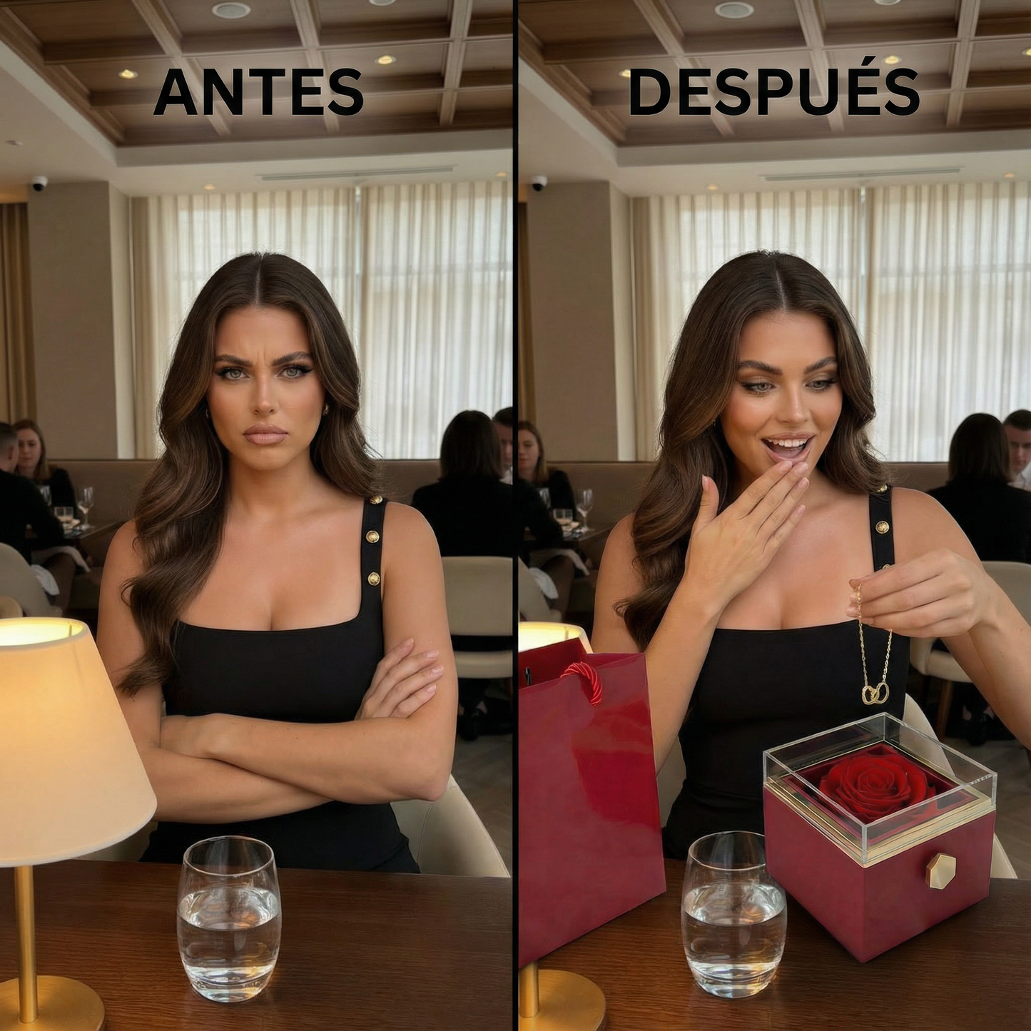 Rosa eterna con collar