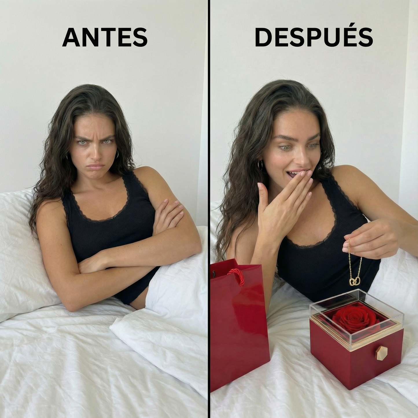 Rosa eterna con collar